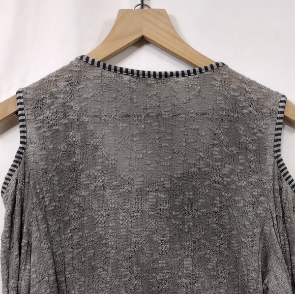 John Mark Paisley Cold Shoulder Top Women's XL Gray Boho Retro Cottagecore - Picture 6 of 8